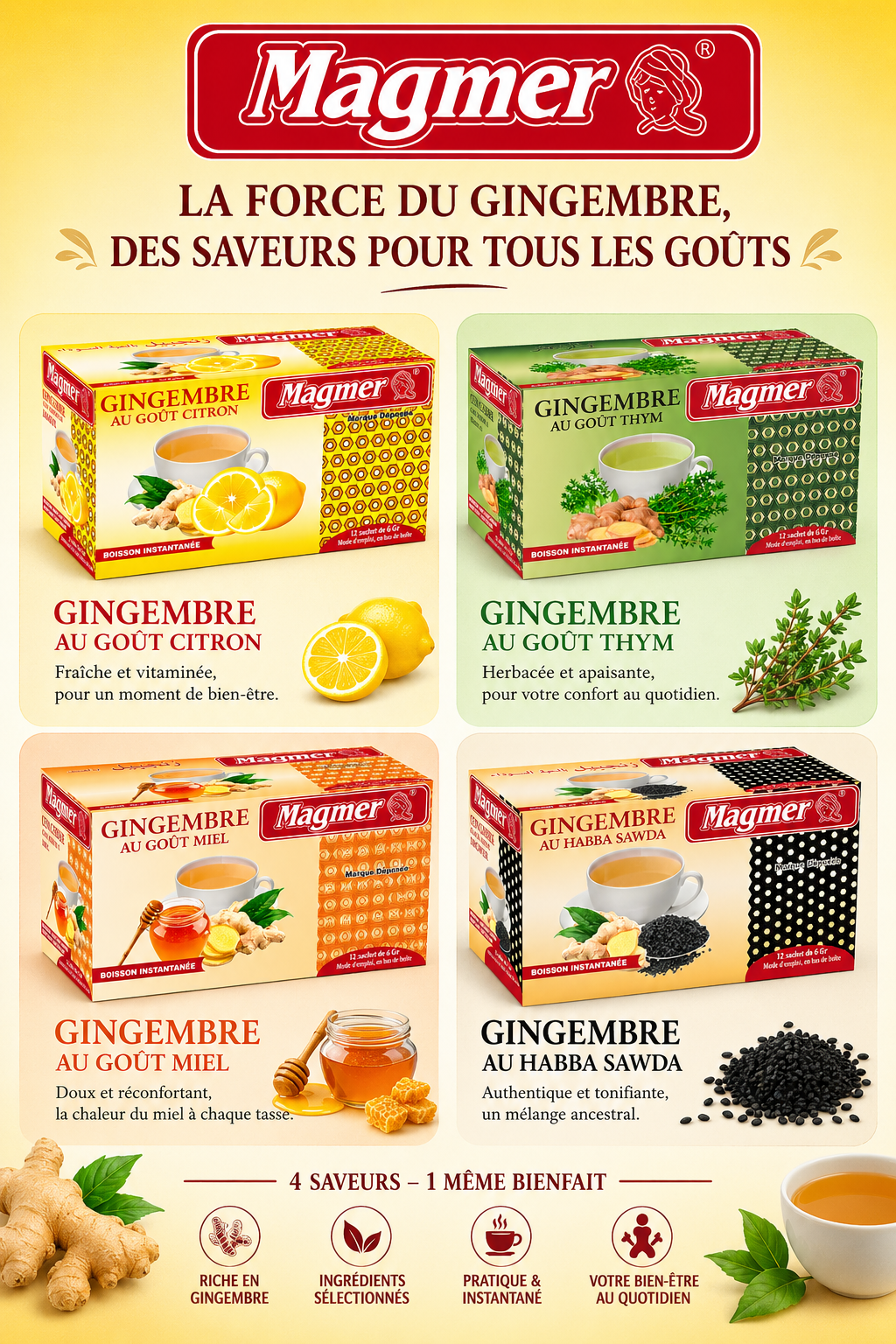 Gingembre goût Nigelle| Boisson instantanée BERBER